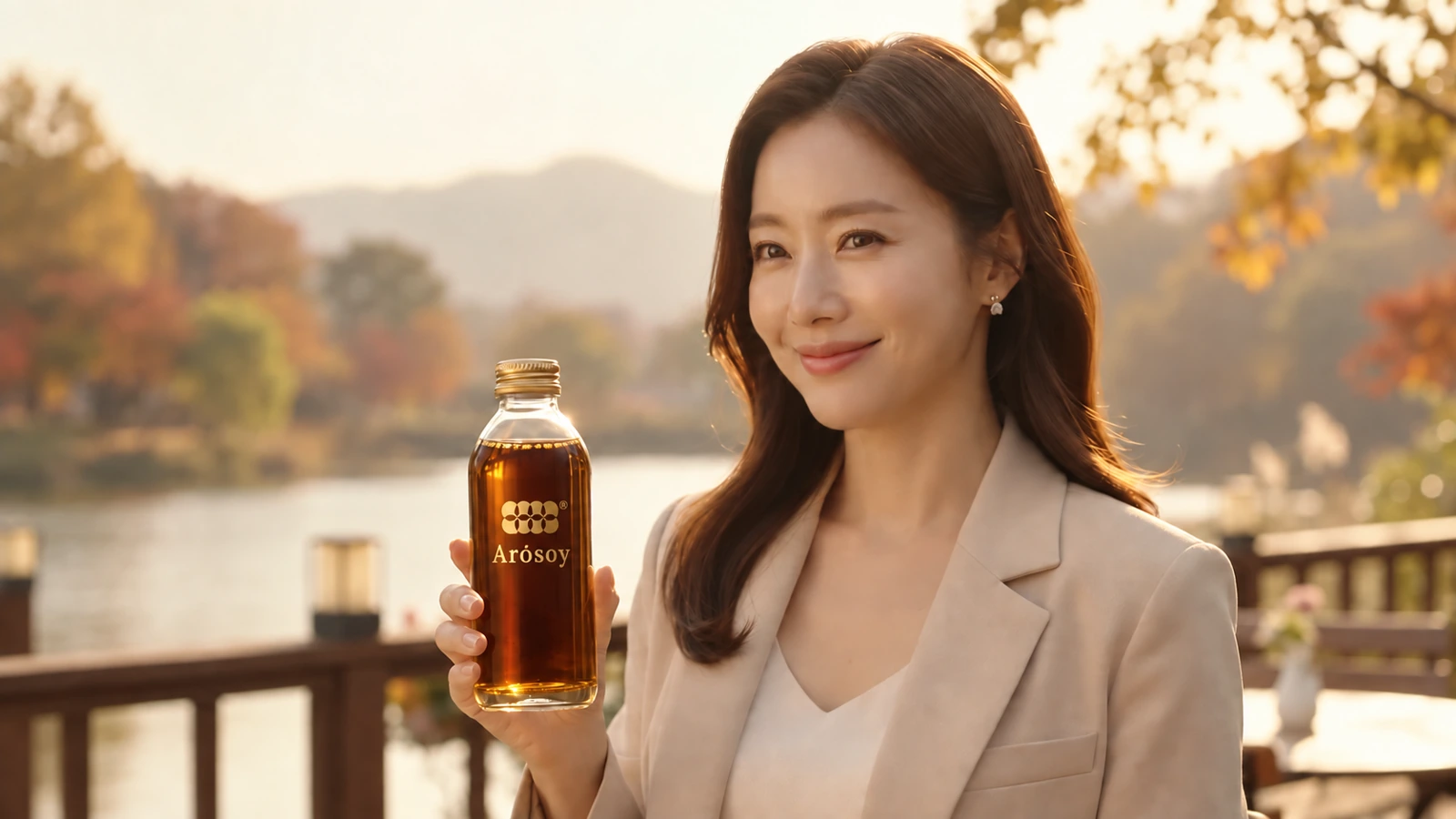 AROSOY 제품을 들고 있는 인물 연출 이미지